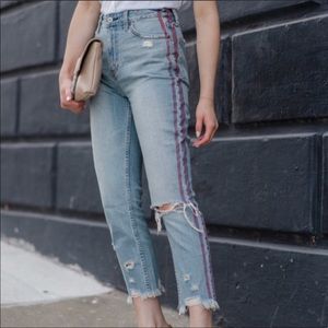 Abercrombie & Fitch Racing Stripe Mom Jeans